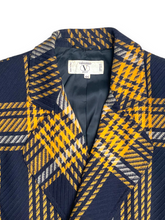 Load image into Gallery viewer, Valentino yellow and navy tartan check skirt suit set
