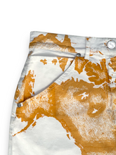Load image into Gallery viewer, La Classe world map orange and beige denim skirt