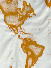 Load image into Gallery viewer, La Classe world map orange and beige denim skirt