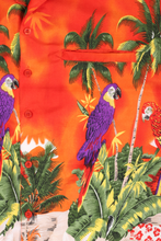 Load image into Gallery viewer, Orange beach scene print Hawaiian shirt