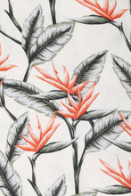 Load image into Gallery viewer, Light yellow Hawaiian shirt with orange and green flowers