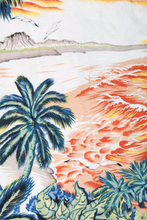 Load image into Gallery viewer, Orange tropical beach scene Hawaiian shirt