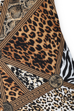 Load image into Gallery viewer, Brown animal print button down maxi dress