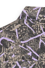 Load image into Gallery viewer, Khaki brown purple geometric print oversized shirt