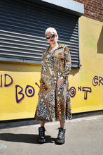 Load image into Gallery viewer, Brown animal print button down maxi dress
