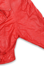 Load image into Gallery viewer, Wilson's Red Leather '80s Cropped Jacket