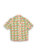 Load image into Gallery viewer, Diamond patterned green red '70s shirt