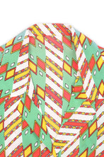 Load image into Gallery viewer, Diamond patterned green red '70s shirt
