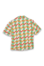 Load image into Gallery viewer, Diamond patterned green red '70s shirt