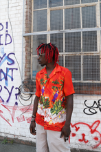 Load image into Gallery viewer, Orange beach scene print Hawaiian shirt