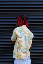 Load image into Gallery viewer, Pale yellow Hawaiian floral monstera shirt