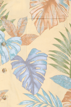 Load image into Gallery viewer, Pale yellow Hawaiian floral monstera shirt