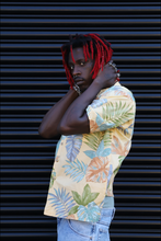 Load image into Gallery viewer, Pale yellow Hawaiian floral monstera shirt