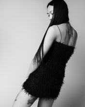 Load image into Gallery viewer, Black Fringe Sparkly Fitted Mini Dress