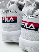 Load image into Gallery viewer, Fila White Disruptor Platform Sneakers