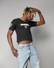 Load image into Gallery viewer, Black Raiders American Football jersey crop top