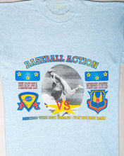 Load image into Gallery viewer, Light blue baseball action regular fit short sleeved round neck t-shirt