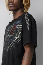 Load image into Gallery viewer, Black Harley Davidson frayed grunge metal T-shirt