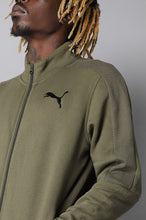 Load image into Gallery viewer, Olive green puma zip up long sleeved sports jacket