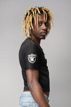 Load image into Gallery viewer, Black Raiders American Football jersey crop top