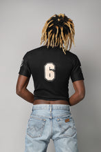 Load image into Gallery viewer, Black Raiders American Football jersey crop top