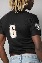 Load image into Gallery viewer, Black Raiders American Football jersey crop top