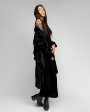 Load image into Gallery viewer, Black velvet DKNY coat
