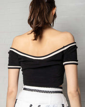 Load image into Gallery viewer, Sporty black y2k crop top