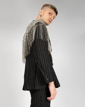 Load image into Gallery viewer, SILVER SEQUINNED BEADED FRINGED BOLERO