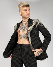 Load image into Gallery viewer, SILVER SEQUINNED BEADED FRINGED BOLERO