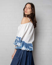 Load image into Gallery viewer, Blank NYC White Blue Tie-Dye Off the Shoulder Top