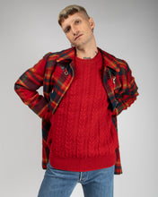Load image into Gallery viewer, Red Cable-Knit Jumper