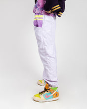 Load image into Gallery viewer, Purple neon '80s sporty shell suit bottoms