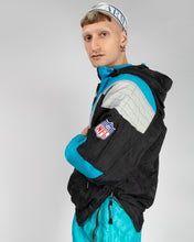Load image into Gallery viewer, NFL PANTHERS BLACK/BLUE/GREY QUILTED OVERSIZED SPORTS TOP