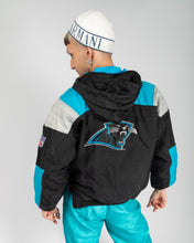 Load image into Gallery viewer, NFL PANTHERS BLACK/BLUE/GREY QUILTED OVERSIZED SPORTS TOP