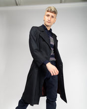 Load image into Gallery viewer, Tessuto bossi dark navy casual fit trench coat