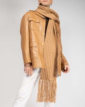 Load image into Gallery viewer, Tan beige '70s leather trench coat