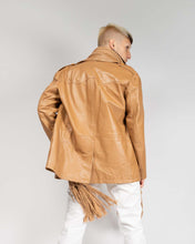 Load image into Gallery viewer, Tan beige '70s leather trench coat