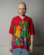 Load image into Gallery viewer, &#39;60s Red Hawaiian Short Sleeve Relaxed Fit Shirt
