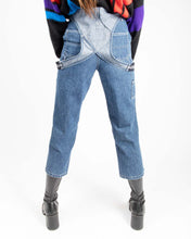 Load image into Gallery viewer, DKNY blue denim logo strap dungarees