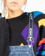 Load image into Gallery viewer, DKNY blue denim logo strap dungarees