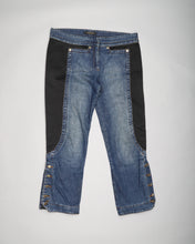 Load image into Gallery viewer, Roberto Cavalli y2k patchwork crop jeans
