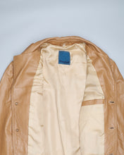 Load image into Gallery viewer, Tan beige '70s leather trench coat