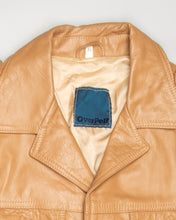Load image into Gallery viewer, Tan beige '70s leather trench coat