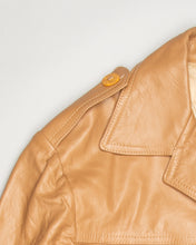 Load image into Gallery viewer, Tan beige '70s leather trench coat