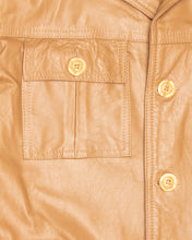Load image into Gallery viewer, Tan beige '70s leather trench coat