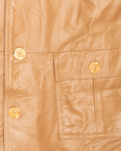 Load image into Gallery viewer, Tan beige '70s leather trench coat