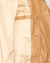Load image into Gallery viewer, Tan beige '70s leather trench coat