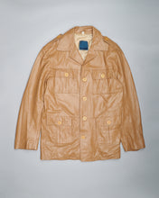 Load image into Gallery viewer, Tan beige '70s leather trench coat