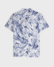 Load image into Gallery viewer, White navy swirls '80s tie top and skirt set